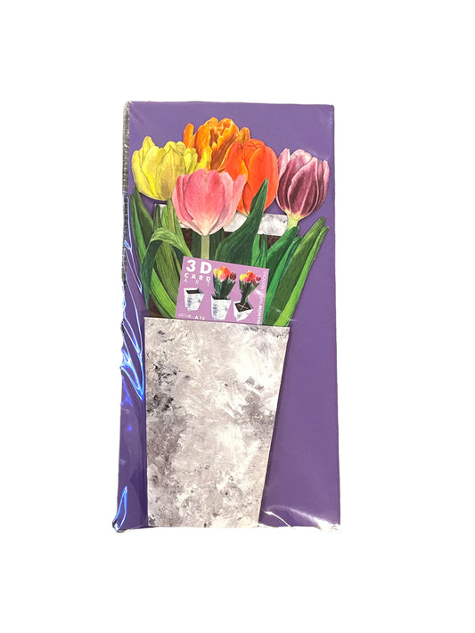 3D CARD-FLOWER POT TULIPS GERMANY