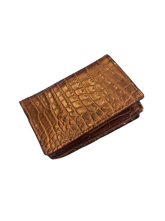 ALLIGATOR CARD CASE COGNAC