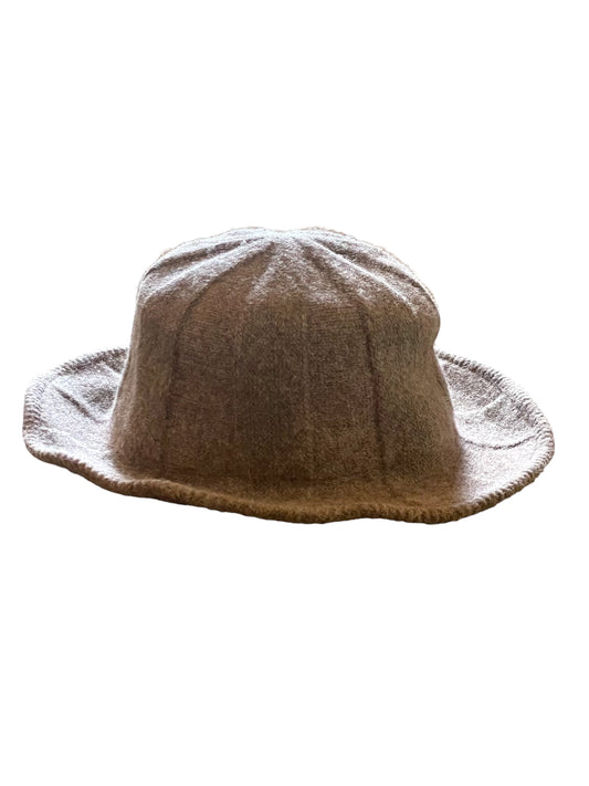 WIRE BRIM KNITTED HAT-KHAKI