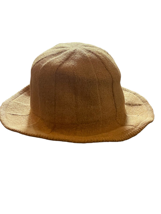 WIRE BRIM KNITTED HAT-MUSTARD