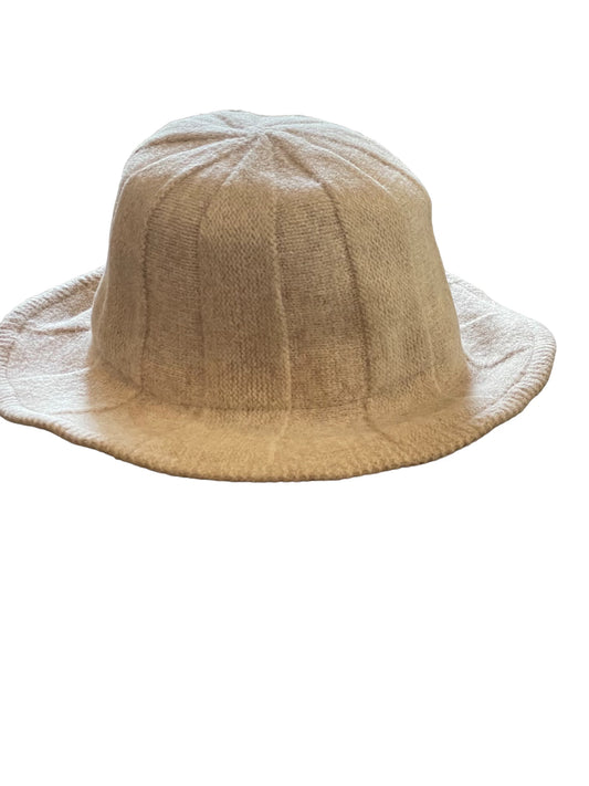 WIRE BRIM KNITTED HAT-CREAM