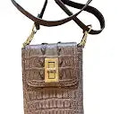 ALLIGATOR CROSS BODY/ PHONE BROWN