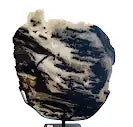 THIN AGATE SLICE IN STAND BLACK/WHITE